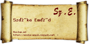 Szőke Emőd névjegykártya